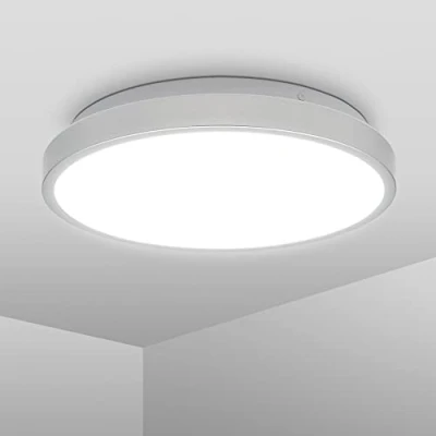 Immagine di B.K.Licht 12W Plafoniera LED per bagno, Ø29 cm, luce bianca neutra 4000K, resistente agli schizzi d&#039;acqua IP44, lampada da soffitto con bordo argento