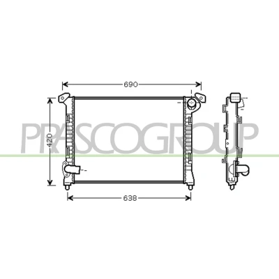 Immagine di PRASCO MN306R005 Radiatore motore Alluminio 578 408 22 Alette di raffreddamento saldate MINI: Hatchback, Cabrio