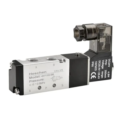 Immagine di Heschen Elettrovalvola pneumatica 4V110 06 24VDC 3W PT1/8 5 Way 2 Posizione CE