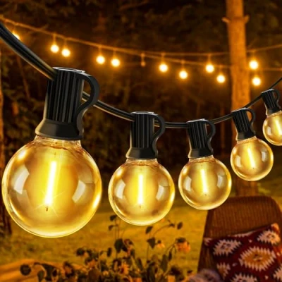 Immagine di JEYMORKEY Catena Luci da Esterno Giardino G40 65Ft 20M 30+2 LED Lampadine Filo IP44 Lucine 20 Metri Luce Luminosa Fila Catene Gazebo Lampade per Terrazzo