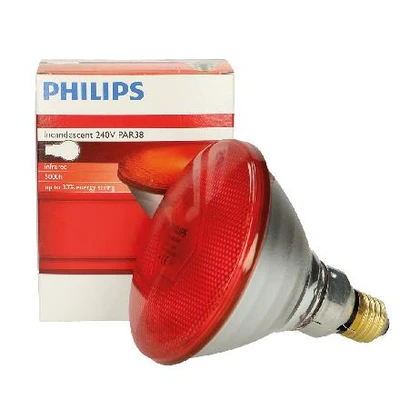 Immagine di Philips lampada riscaldante PAR rossa 100W, Philips, Rosso Adatto per Bovini Mucche Vacche Maiali Suini Capre Caprini