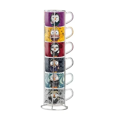 Immagine di Egan Set 6 Tazzine Caffé Imp. The Addams Family + Metalrack