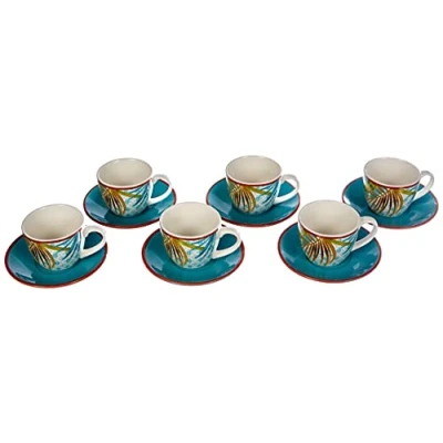 Immagine di Tognana Jungle, Set 6 Tazzine Caffè con Piatto, New Bone China, Multicolore