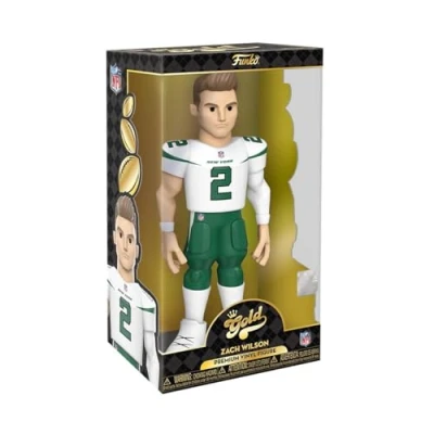 Immagine di Funko Gold 12&quot; NFL: NY Jets Zach Wilson Probabilità di 1/6 per la Variante Chase Figura D&#039;azione in Vinile da Collezione Idea Regalo il Compleanno Merchandising Ufficiale e Display