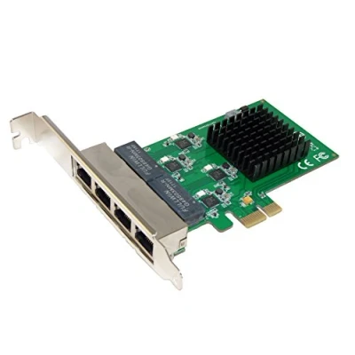 Immagine di Computer District Scheda di rete controllo PCI Express (PCIe PCIE) 4 porte RJ45 Gigabit Ethernet 10/100/1000Mbps Chipset Realtek RTL8111 equerres Low e High Profile By