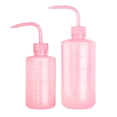 Immagine di Pinkish Lab bottiglia di sicurezza in plastica da 250 ml + 500 ml, con bocca stretta e etichette scala, per irrigazione piante grasse fiori 2 confezioni
