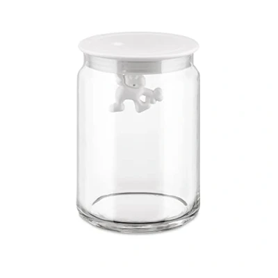 Immagine di Alessi Storage Jar Gianni A Little Man Holding On Tight 900 ml White