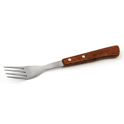 Immagine di Nirosta FACKELMANN Forchetta in acciaio inox con manico legno packawood colore marrone rivetti 20 x 2,5 1 cm, pezzo