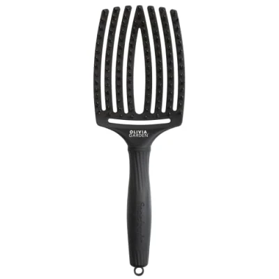 Immagine di Olivia Garden Fingerbrush Care Iconic Boar &amp; Nylon Full Black HairBrush Large