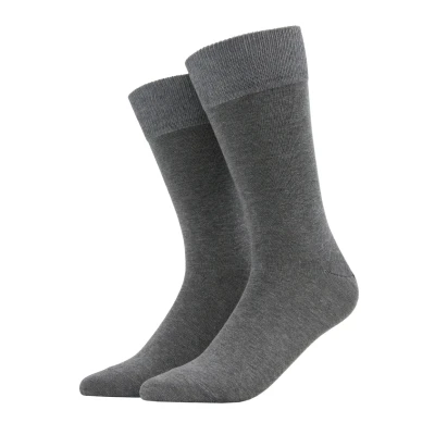Immagine di FALKE Happy Double Pack M So cotone tinta unita confezione di 2 paia, Calzini Uomo, Grigio Light Grey Melange 3390, 43 46