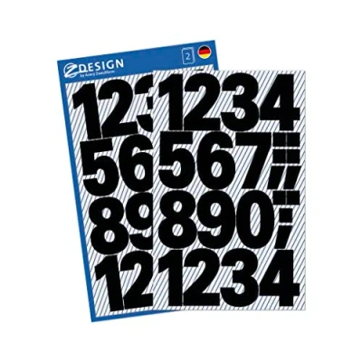 Immagine di Avery Zweckform Numeri Lettering Univers Bold 71pt nero poliestere autoadesivo 2 fogli 28Etik.