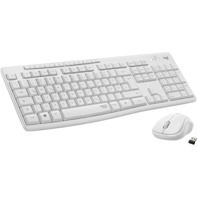 Immagine di Logitech MK295 Kit Mouse e Tastiera Wireless, Layout Tedesco Qwertz, Bianco