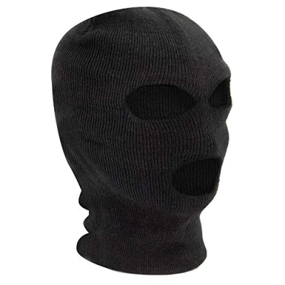 Immagine di TRIXES Passamontagna protettivo nero Maschera integrale a 3 fori stile SAS Scaldacollo da sci Paintball Pesca Softair Materiale morbido Antivento