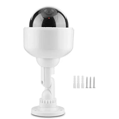 Immagine di Tosuny Telecamera di Sicurezza fittizia, CCTV a Cupola fittizia da Interno/Esterno sorveglianza Impermeabile con LED Lampeggiante, Rotazione 360
