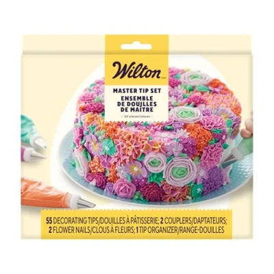 Immagine di Wilton, 2104 0240 , Set master 60 pz porta/organizza cornetti, custodia in plastica, 55 2 adattatori standard, spilli per fiori metallo