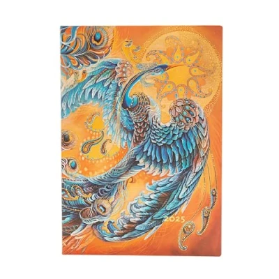 Immagine di Paperblanks Agenda da 12 mesi Flexi 2025 Uccello del cielo Midi Orizzontale Chiusura con fascia elastica