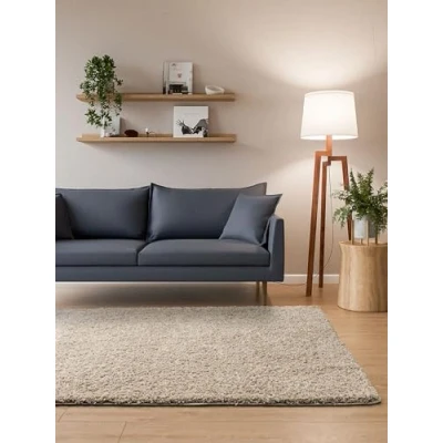 Immagine di Interiyou Tappeto a pelo lungo Sofia, 240 x 340 cm, beige, soffice e tinta unita, lavabile antiscivolo, morbido