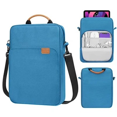Immagine di MoKo 9 11&#039;&#039; Custodia Portatile con Manico iPad 10a/Air 5 10.9&quot; 2022, 9a 8a 7a Gen 10.2, PRO 11 M2 2022 2018, Air 4 10.9, Galaxy Tab S9/S8/A8/A7 Blu Pavone