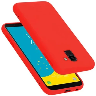 Immagine di Cadorabo Custodia per Samsung Galaxy J6 2018 EU Version in LIQUID ROSSO Morbida Cover Protettiva Sottile di Silicone TPU con Bordo Protezione Ultra Slim Case Antiurto Gel Back Bumper Guscio