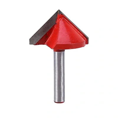 Immagine di Router Tungsteno Acciaio CNC Sharp V Groove Bit Fresa 90 Gradi 6 mm Codolo 32 Diametro 3 Dimensionale Sign Making Incisione Lavorazione del Legno Smusso Smussatura Cutter, Rosso per