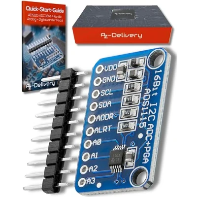 Immagine di AZDelivery 5x Modulo Convertitore ADC 16bit 4 Canali compatibile con ADS1115 Arduino E Raspberry Pi incluso Book!