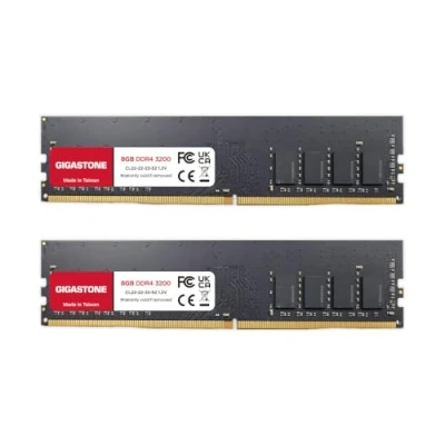 Immagine di [RAM DDR4] Gigastone Desktop RAM 16GB (2x8GB) DDR4 3200MHz PC4 25600 Unbuffered Non ECC 1.2 V CL22 UDIMM di Memoria 288 Pin per Desktop, Computer (SOLO Desktop)