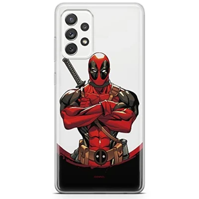 Immagine di Ert Group custodia per cellulare Samsung A33 5G originale e con licenza ufficiale Marvel, modello Deadpool 006 adattato in modo ottimale alla forma dello smartphone, parzialmente trasparente