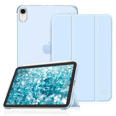 Immagine di FINTIE Custodia per iPad Mini 7ª Gen 2024 (A17 Pro) / 6ª 2021 8,3 Pollici, Sottile Leggero Case Posteriore Semi Trasparente Cover con Auto Sveglia/Sonno, Cielo Blu