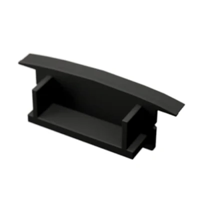 Immagine di Profilo di montaggio a LED WIDE in 20 alluminio argento per strisce con copertura trasparente o lattiginosa, fino max. mm (set 2 tappi terminali nero)