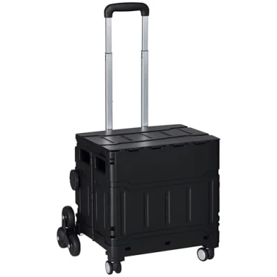 Immagine di HOMCOM carrello spesa pieghevole, con manico telescopico regolabile, montascale coperchio, da trasporto fino a 80 kg portatile, nero