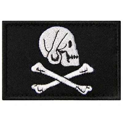 Immagine di Bandiera pirata patch ricamato applique chiusura Hook &amp; Loop emblema Henry