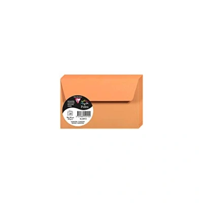 Immagine di Clairefontaine 5491C Pacco da 20 Buste autoadesive Formato 9x14cm 120g/m² Colore mandarino Inviti Eventi e Corrispondenza Gamma Pollen Carta Premium Liscia
