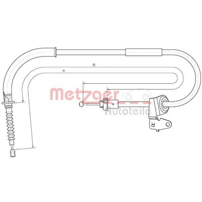 Immagine di METZGER 10.4302 Cavo Freno posteriore Dx 1402/1255 COFLE MINI: Hatchback