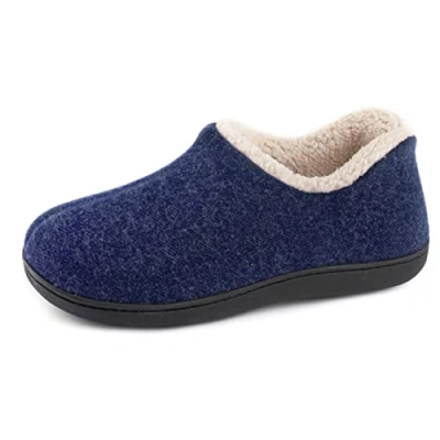 Immagine di ULTRAIDEAS morbide Pantofole da Donna in Memory Foam con Retro Chiuso Calda Fodera Pile, Scarpe casa Cotone Misto Lana Suola Gomma Antiscivolo per Interni all&#039;aperto, blu, 38EU