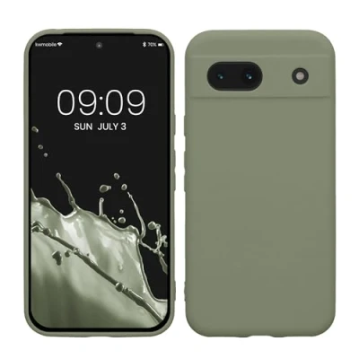 Immagine di kwmobile Custodia Compatibile con Google Pixel 8a Cover Back Case per Smartphone in Silicone TPU Protezione Gommata verde grigio