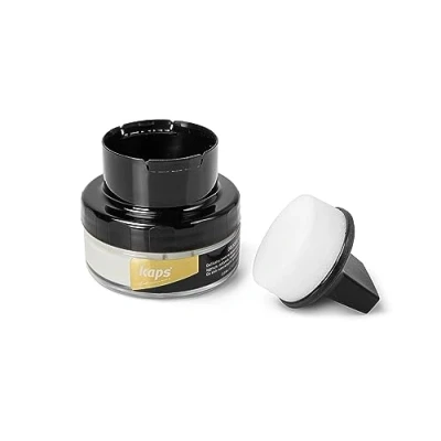 Immagine di Kaps Crema per la Cura delle Scarpe con Spugna Applicatore, Intensiva e Nutrimento Pelle, Delicate, 70 Colori (100 Incolore)