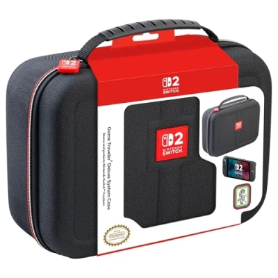 Immagine di RDS custodia Con licenza Nintendo Switch 2, OLED e Systems Game Traveler Deluxe System Case Contiene adattatore AC, cavo HDMI, cinghie Joy per carte