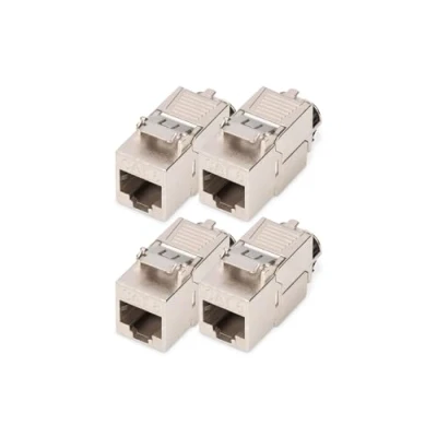 Immagine di DIGITUS Modulo Keystone Cat 8.1 4 Pezzi Presa di Rete RJ45 Cat8 schermato 2000 MHz 25GBase T &amp; 40GBase 25 Gbit/s 40 AWG 26/7 a 22/1 Montaggio Senza Attrezzi