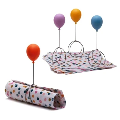 Immagine di Peleg Design Balloonapkins portatovaglioli perfetti per la decorazione della tavola da pranzo anello tovaglioli pasquali, decorazioni feste di compleanno, durante i pasti o