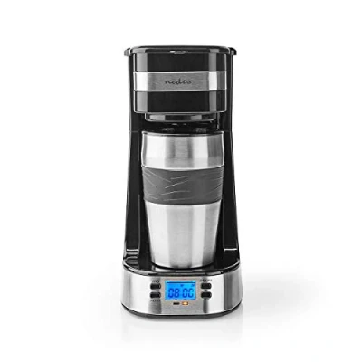 Immagine di NEDIS macchina da caffè capacità massima: 0,4 l 1 tenere al caldo Accendere il timer Nero/Argento 0,80 m Argento/Nero