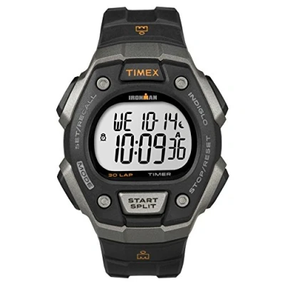 Immagine di Timex T5K821 Orologio da Polso, Quadrante Digitale Unisex, Cinturino in Resina, Nero/Grigio