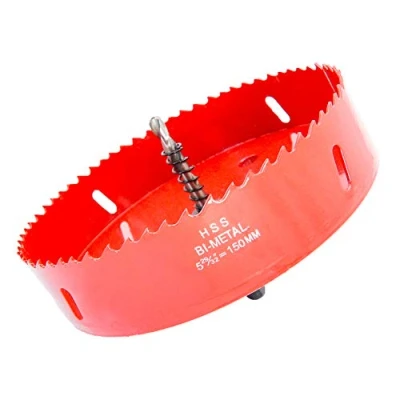 Immagine di Hole Saw Drill Bit HSS Cutter with Arbor for Wood and Metal LAIWEI (5 8/9&quot;(150mm))