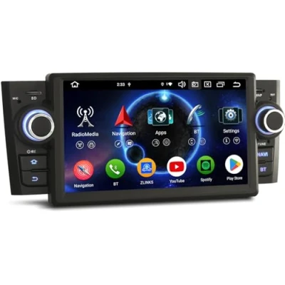 Immagine di Erisin 8 Core 4+64GB Android 12 Autoradio Navigatore per FIAT Punto Linea Supporto audio GPS Sat Nav CarPlay Bluetooth Wifi 4G DAB + RDS Mirror Link TPMS DSP Amplificatore