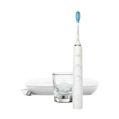 Immagine di Philips Sonicare DiamondClean 9000 spazzolino elettrico sonico con app, colore bianco, modello HX9911/27, 9000, Bianco