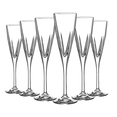 Immagine di Rcr Crystal 6 Pezzo Fusion Champagne Flutes Set Moderno Bicchiere di Cristallo Calici 170ml
