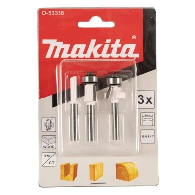 Immagine di Makita Set per fresa, 3 pezzi, 6 mm, D 53338