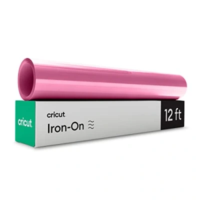 Immagine di Cricut Vinilo Termotransferible Rosa 3,6m (12ft) Rotolo di vinile a trasferimento termico da utilizzare con tutte le macchine taglio