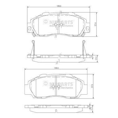 Immagine di NIPPARTS J3604032 Kit pastiglie freno Assale anteriore con segnalatore acustico usura bulloni pinza accessori HONDA: CIVIC 6 Hatchback