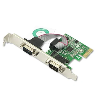 Immagine di CERRXIAN Scheda seriale PCI Express a 2 porte RS232 DB9 Dual Channel 16C1050 UART PCIe porta di espansione