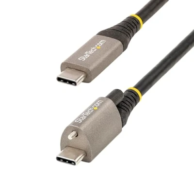 Immagine di StarTech.com Cavo USB C con viti di bloccaggio superiori da 1m a certificato 10Gbps 3.2 Gen 2 100W (5A) PD Supporta DP Alt Mode (USB31CCTLKV1M)